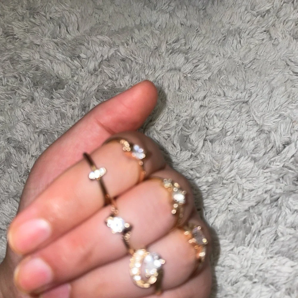 Rhinestone ring set 6 piece ring jewelry - Picture 3 of 14